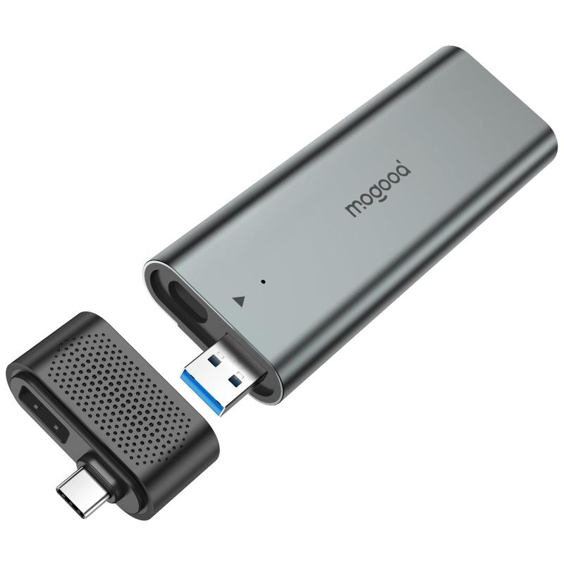 樂天商城 - MOGOOD M.2 SSD 外付けケース、USB 3.2 Gen 2 Nvme SSD アダプター、10Gbps 高速 USB/タイプ C M.2 ケース、プラグアンドプレイ、2280/2260/2242/2230 SSD に対応
