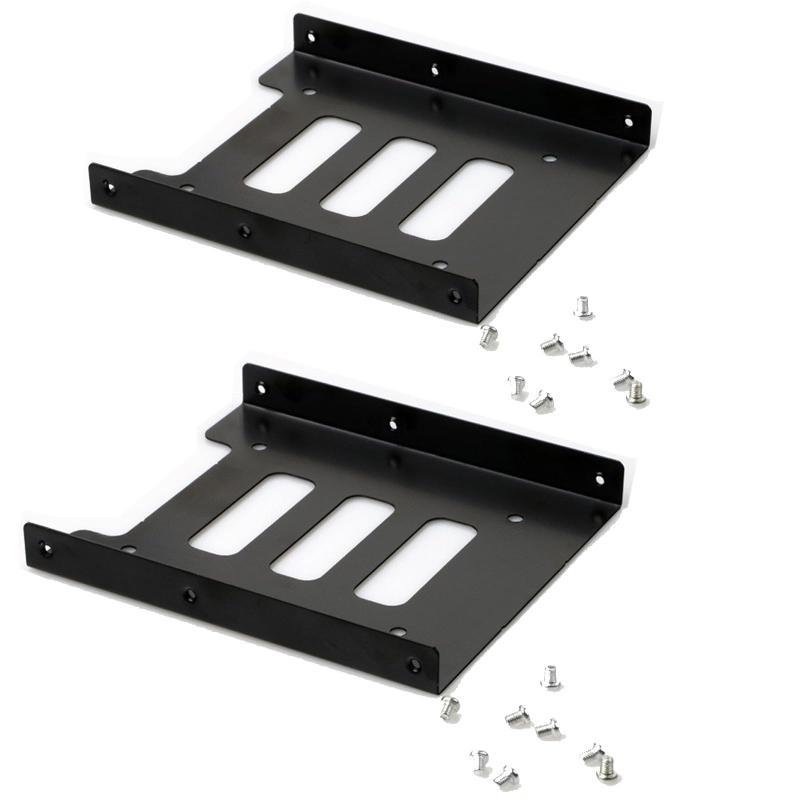 HUIKKJP ブラケット HDD/SSD用変換ブラケット 2.5 → 3.5変換マウンタ 金属 マウント アダプター ブラケット ドック ハード ドライブ ホルダー (2枚セット) パソコン・周辺機器取り付けブラケット