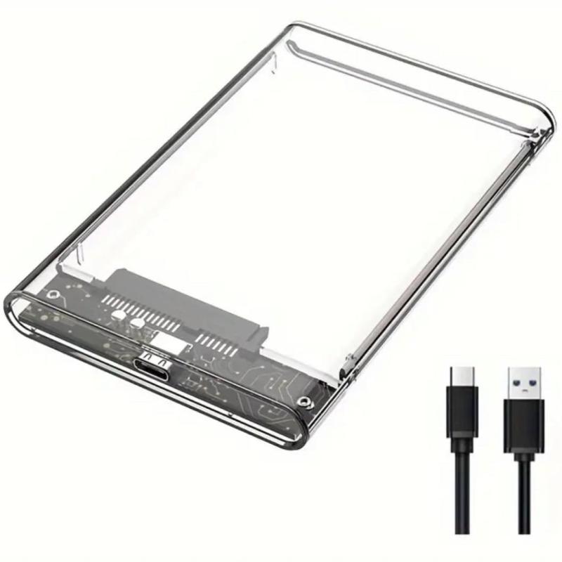 17STORE 2.5インチ Type-C→USB3.0 SSD/HDD スケルトン 透明 クリアケース USBケーブル付き 外付けHDDケース 外付けSSDケース