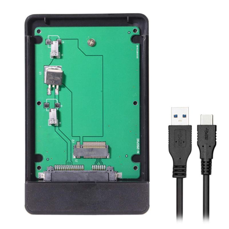 Chenyang USB-C Type-Cから20+6ピンSATA SSDハードディスクケース UC-120-122-169-209。 ブラック UC-120 122
