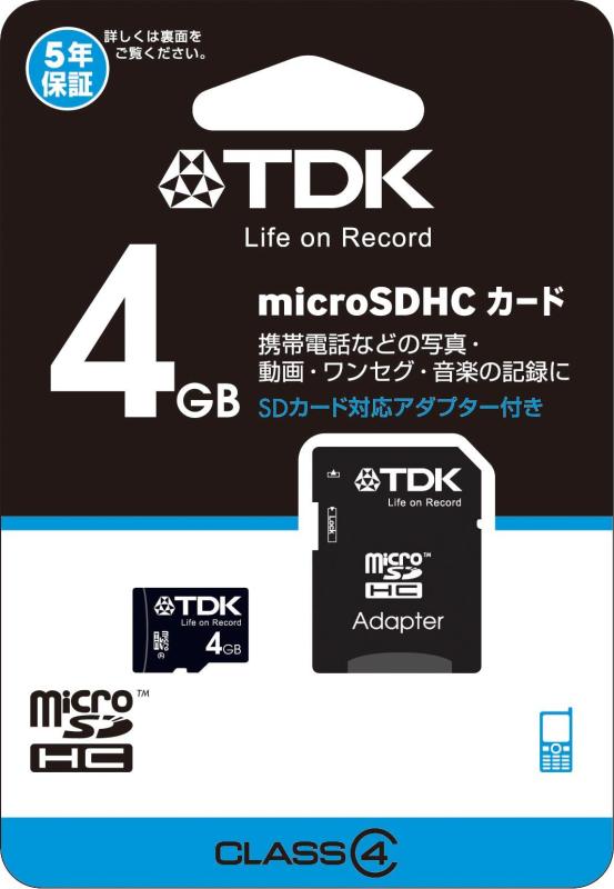 Sd Memory Cards - TDK microSDHCカード 4GB Class4 SDアダプター付き Newニンテンドー3DS動作確認済み T-MCSDHC4GB4