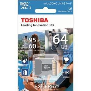東芝 microSDXCメモリーカード 64GB Class10 UHS-IEXCERIA MUH-B064GMEM-C規格：microSDXCスピードクラス：非対応UHSスピードクラス：Class3