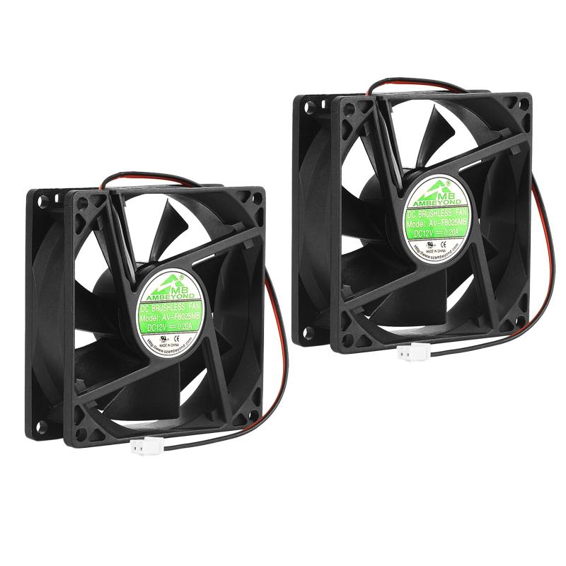 乐天商城 - Security-01 2パック80mm x 80mm x 25mm 8025 12V DC 0.20Aボールベアリングブラシレス冷却ファン2ピン