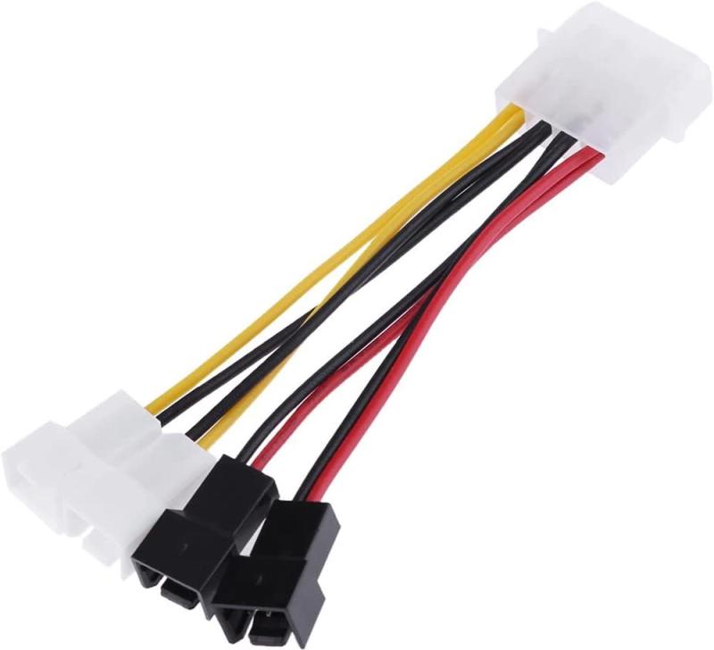 SHARP - オーディオファン FAN用電源 4分岐 ペリフェラル 4ピン FAN用 2ピン 12V2分岐 5V2分岐 変換4分岐ケーブル 約10cm