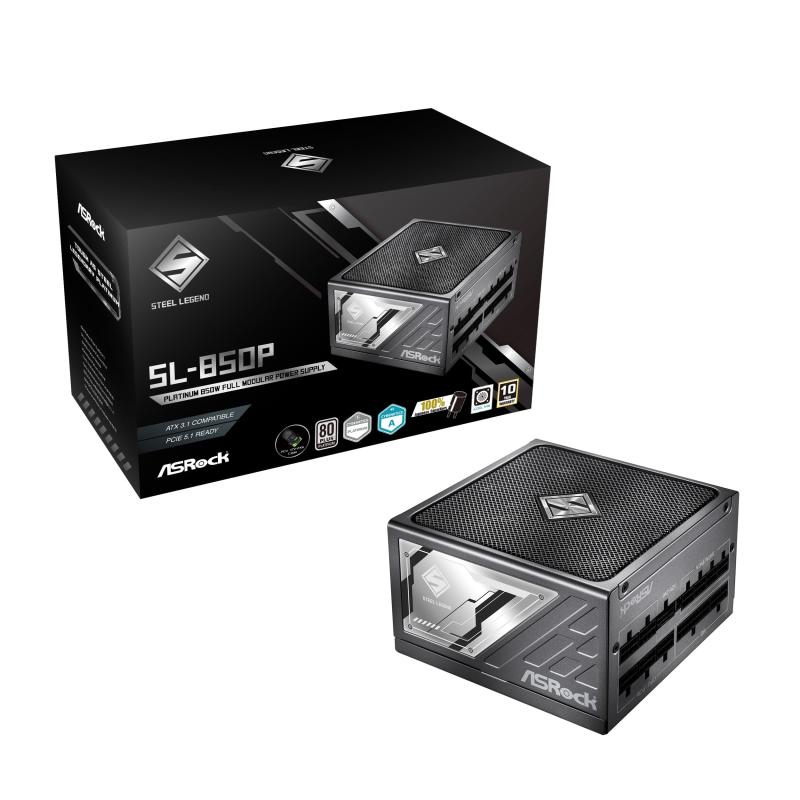 乐天商城 - ASRock Steel Legend 次世代GPU対応PC電源ユニット850W PCIe5.1対応 80PLUS Platinum ATX 3.1フルモジュラー 12V-2x6 ケーブル付属SL-850P