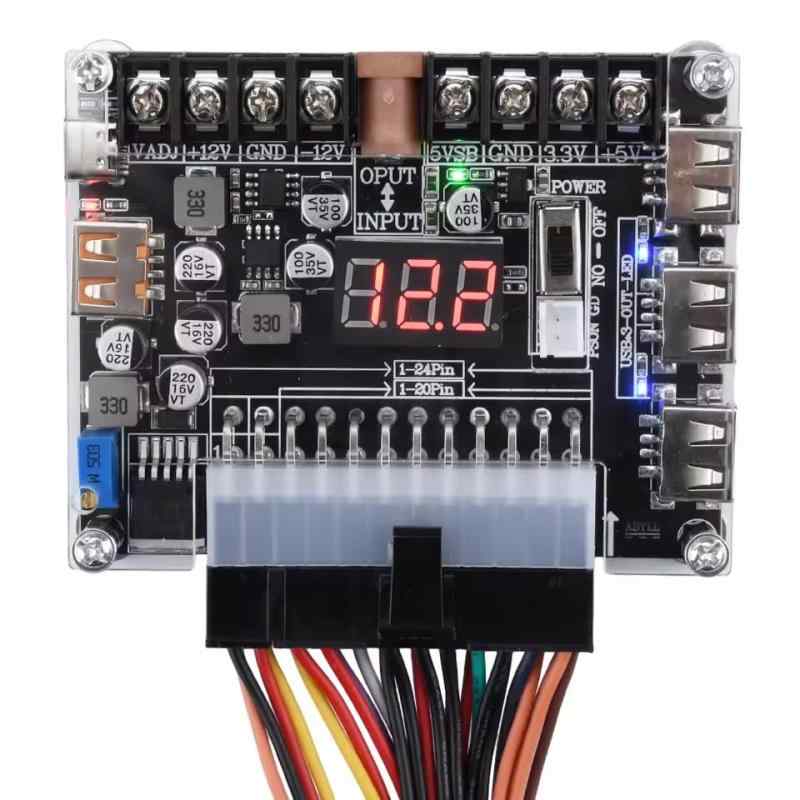 No Monitor - zmart 20 24 ピン ATX 電源 アダプタ ボード 電源モジュール アダプタ 調整可能な電圧 赤色デジタル ディスプレイ付き Pd2.0Pd3.0 対応
