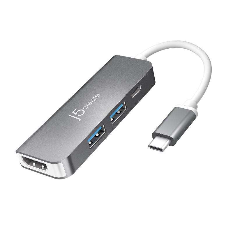j5create USB-C 5in1 マルチ ディスプレイアダプター 変換ケーブル Displayport Alt Mode対応 小型・コンパクト バスパ
