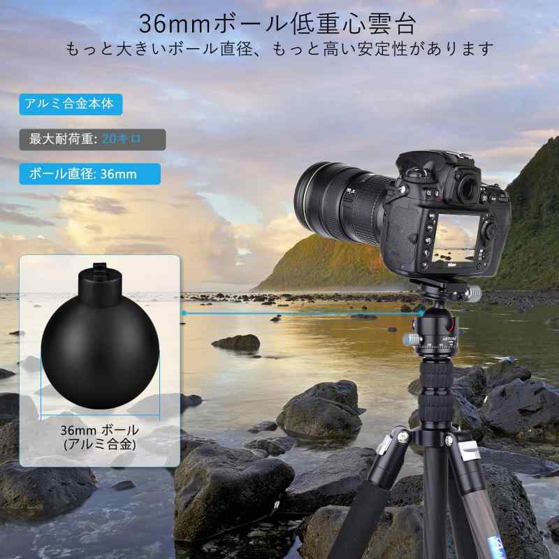 ARTCISE 36mm 低重心 ボール雲台 CNC加工 アルミ 360度回転 パノラマパン アルカス...