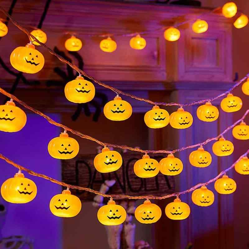 ハロウィン 装飾 カボチャ ledライト 飾り【40球全長6M 電池式】パンプキン LED イルミネーション ハロウィンパーティー 屋外 室内 可愛いかぼちゃ おばけ ストリングライト 雑貨 ウォールバ lapistores-10083078 LAPPISTORES パッケージ画像