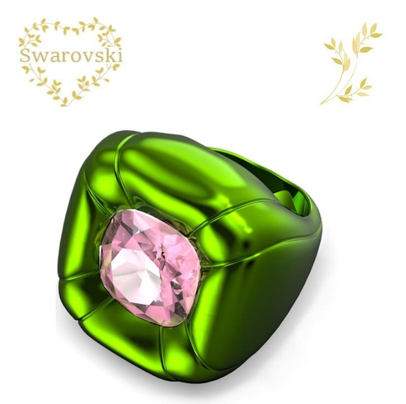 クリスタル 指輪 SWAROVSKI リング　5609724　スワロフスキー　アクセサリー　Dulcis リングクッションカット, グリーン　58サイズ　16号(18.1mm)　クリスタル　　ピンク　プレゼント　誕生日　記念日　アニバーサリー　ラグジュアリー　並行輸入品