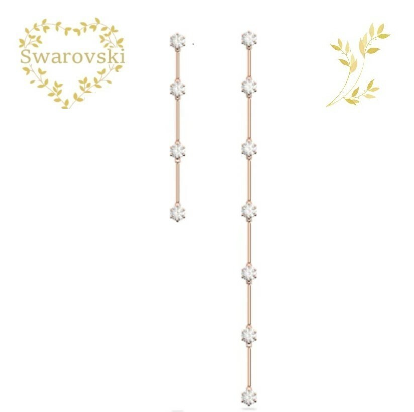 SWAROVSKI　ピアス　5609707　スワロフスキー　Constella ドロップピアス　アシンメトリー, ホワイト, ローズゴールドトーン・プレーティング レディース 　ローズゴールド　ホワイト　プレゼント 記念日 誕生日 アニバーサリー　並行輸入品のサムネイル