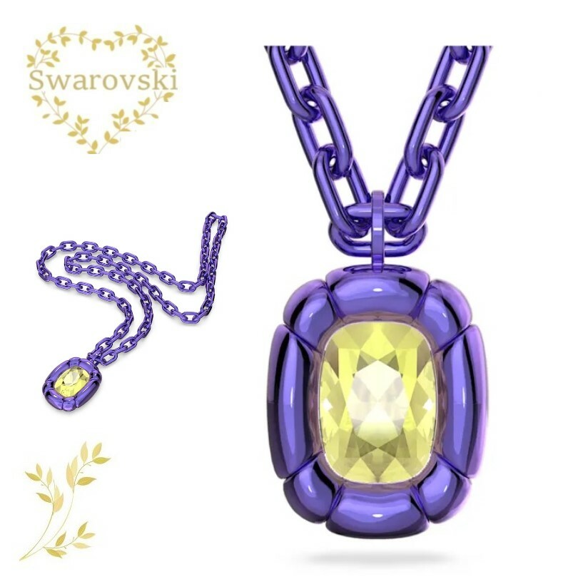 スワロフスキー ネックレス（レディース） SWAROVSKI ネックレス　5610290　スワロフスキー Dulcis ペンダント　クッションカット, パープル　イエロー　ペンダント　プレゼント　記念日　アニバーサリー　並行輸入品