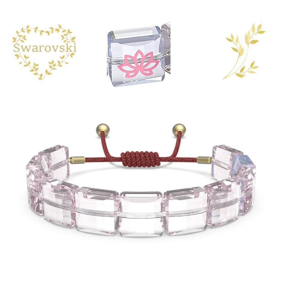 SWAROVSKI 　ブレスレット　5614974　スワロフスキー　Letra ブレスレット　ロータス, ピンク, ゴールドトーン・プレーティング　フラワー　プレゼント 記念日 誕生日 アニバーサリー　並行輸入品