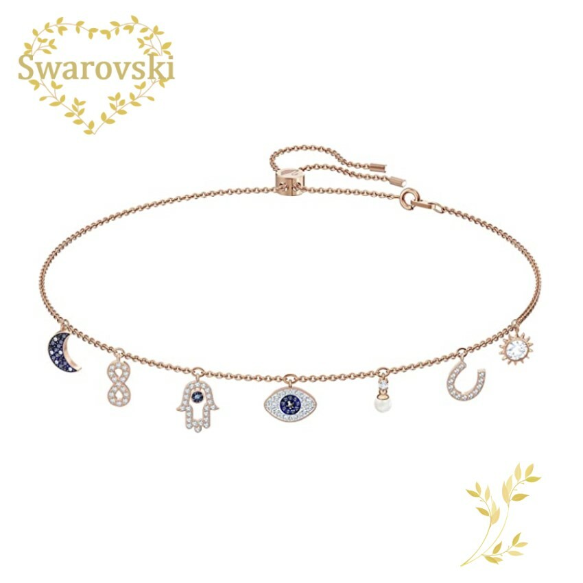 楽天ラプラージュ　楽天市場店SWAROVSKI ネックレス 5497664 スワロフスキー　 Swarovski Symbolic ネックレス 月、インフィニティ、ハンド、イーブルアイ、蹄鉄, ブルー, ローズゴールドトーン・プレーティング　クリスタル　プレゼント 記念日 誕生日 アニバーサリー 並行輸入品