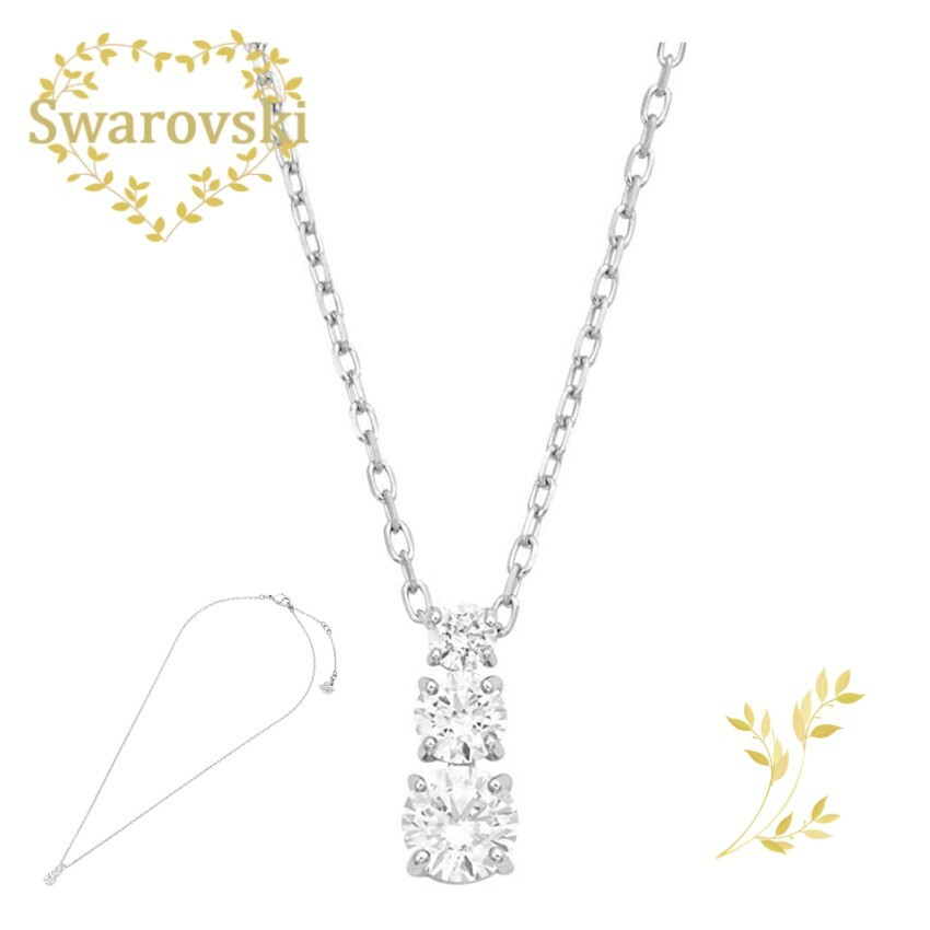 乐天商城 - SWAROVSKI 　ネックレス 　5414970　スワロフスキー Attract Trilogy ペンダント　ラウンドカット, ホワイト, ロジウム・プレーティングプレゼント　シルバー　誕生日　記念日　アニバーサリー　ラグジュアリー　並行輸入品