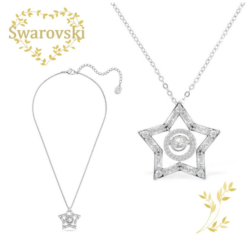 スワロフスキー ネックレス（レディース） SWAROVSKI ネックレス 5617919　スワロフスキー Stella ペンダント　ミックスカット, 星, ロング, ホワイト, ロジウム・プレーティング　シルバー　クリスタル　 レディース　プレゼント　誕生日　記念日　並行輸入品