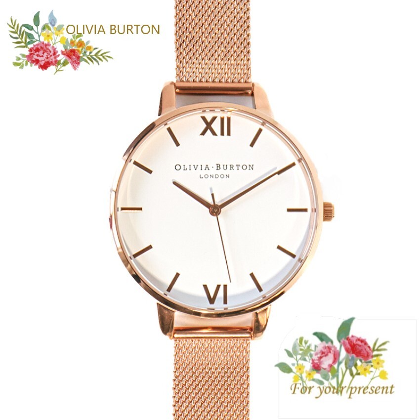 OLIVIA BURTON オリビアバートン OB15BD79 腕時計 BIG DIAL WHITE DIAL ＆ ROSE GOLD MESH 34mm レディース 平行輸入品 プレゼント 記念日 クォーツ