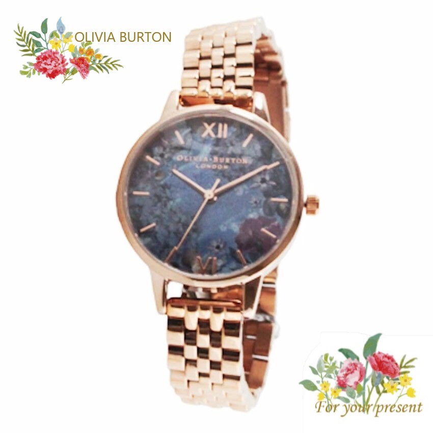 OLIVIA BURTON オリビアバートン OB16US25 腕時計 アンダーザシー シェル フローラル ローズゴールド ブレスレット 30mm レディース 平行輸入品 プレゼント 記念日 クォーツ