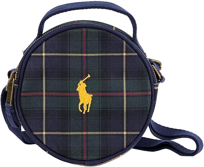 ポロラルフローレン ハンドバッグ POLO ROUND HANDBAG 4AR106-ECD PLAID/Yellow ネイビー×イエロー レディース メンズ POLO RALPH LAUREN 並行輸入品
