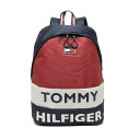 TOMMY HILFIGER]　リュックサック TTC980AE9-TH-811-NV-WH-RD　　トミーヒルフィガー ブランドロゴ 　ネイビー　ホワイト レッド バックパック ユニセックス　収納 多機能　並行輸入品　プレゼント 通勤　通学　カジュアル