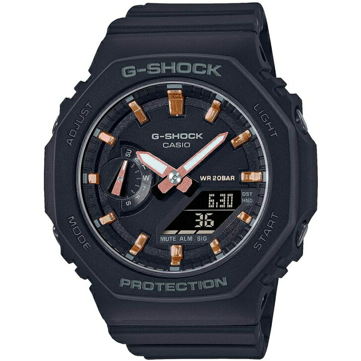 CASIO 腕時計 GMA-S2100-1A G-SHOCK 海外モデル オクタゴンデザイン ブラック ゴールド 並行輸入品 クオーツ スポーティ ビジネス 防水 記念日 プレゼント