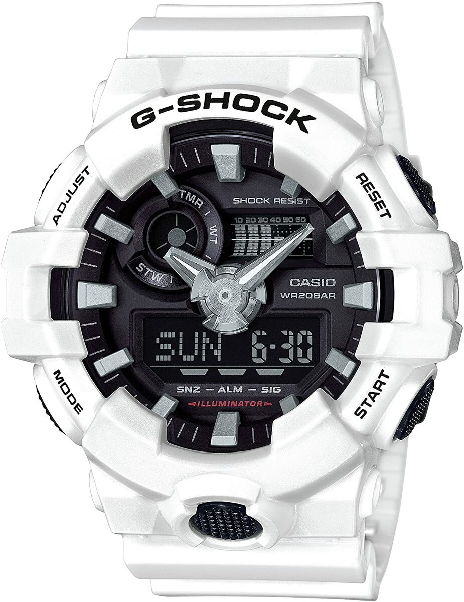 乐天商城 - CASIO 腕時計　 GA-700-7A　G-SHOCK 　海外モデル　ホワイト　ブラック　 並行輸入品　 　クオーツ 　スポーティ　ビジネス　防水　記念日　プレゼント