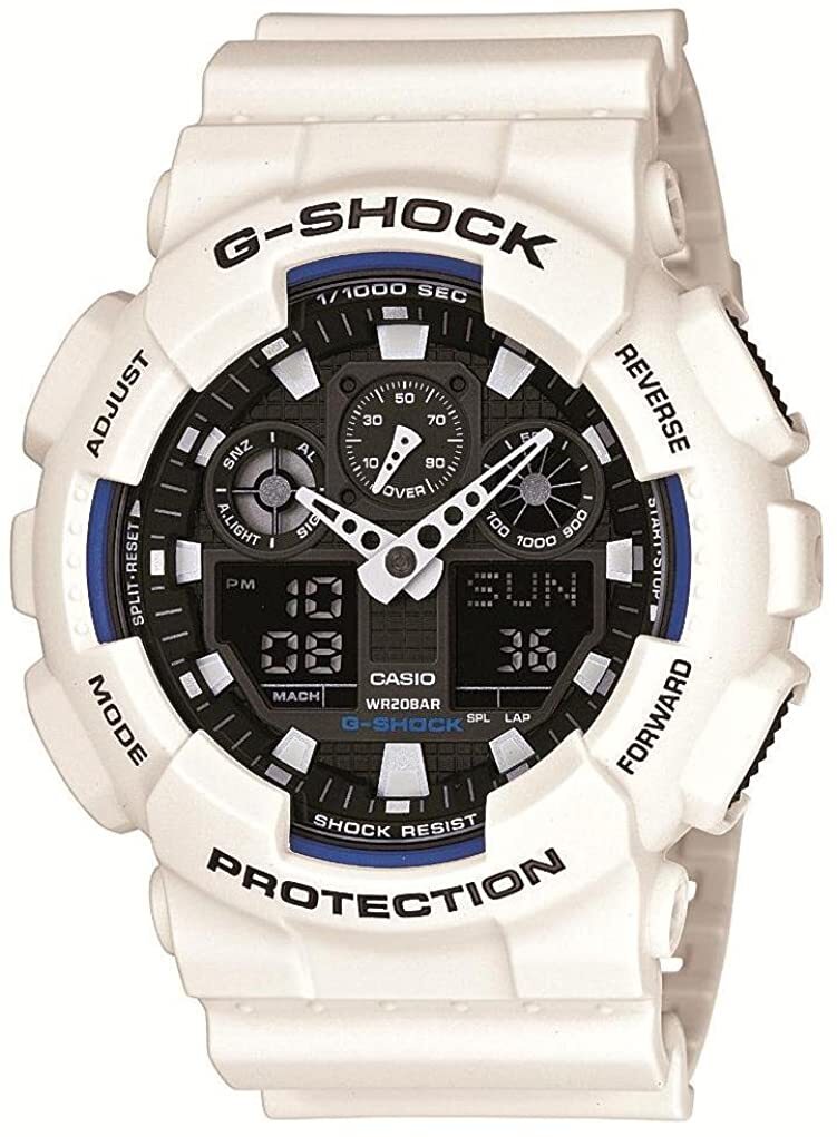 CASIO 腕時計　GA-100B-7A　G-SHOCK 　海外モデル　ホワイト×ブラック　ハイパーカラーズ 　　並行輸入品　クオーツ 　スポーティ　ビジネス　防水　記念日　プレゼント