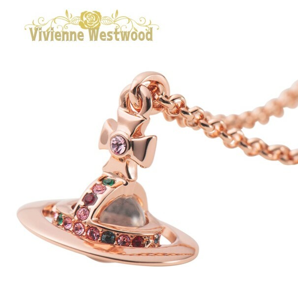 Vivienne Westwood　ネックレス　63020098-G002ピンクゴールド アクセサリー NEW SMALL ORB スモールオーブ レディース 　ラインストーン　シンプル　並行輸入品　プレゼント 記念日 誕生日 アニバーサリー