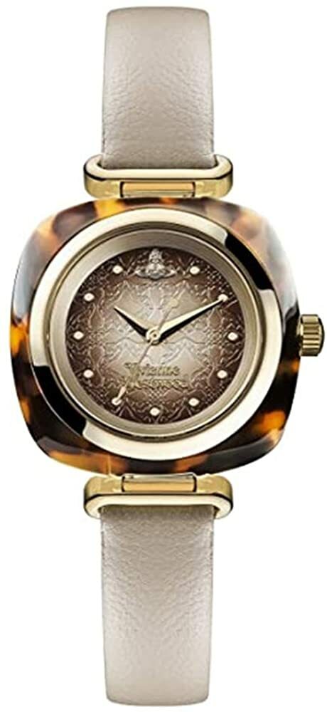 Vivienne Westwood 腕時計 VV141BG　ヴィヴィアンウエストウッド　リストウォッチ レディース ベクトン ブラウン×ゴールド グレージュ レザー　クオーツ 防水　フェミニン ファッションウォッチ ビジネスシーン デイリー プレゼント 並行輸入品