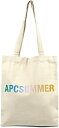 A.P.C. トートバッグ M61442-COEOV-AAC アーペーセー SUMMER ロゴトート ナチュラル オフホワイト マルチカラーロゴ レディース メンズ 並行輸入品 ユニセックス エコバッグ 通学