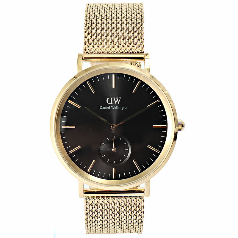 ダニエルウェリントン 腕時計 メンズ Classic Multi-Eye Evergold Onyx ブラック ゴールド DW00100713 Daniel Wellington クラシックマルチアイエバーゴールドオニキス アナログ クオーツ 3気圧防水 スモールセコンド ゴールドメッシュストラップ ステンレススチール ~~~『 ブランド説明 』~~~~~~~~~~~~~~~~~~~~~~~DanielWellington(ダニエルウェリントン)は2011年に設立されたスウェーデン発の腕時計ブランドです。アメリカやスウェーデン、ノルウェーなど世界80カ国で展開されており、2014年に日本に上陸しました。設立わずか2年間で売上本数1億5,000万本を突破し、世界各国で高い評価を得て人気を確立したブランドです。北欧ならではのスタイリッシュでエレガントなデザインで、不要な機能を排除したシンプルな仕上りになっています。ユニークでありながら流行に左右されないスタイルが、世代や性別を超えて人気を集めており、ミニマムな機能美で現代のトレンドをリードしている北欧ブランドです。~~~『 商品特徴 』~~~~~~~~~~~~~~~~~~~~~~~~~~DWのClassicウォッチが、ブラックのマルチアイダイヤルを搭載してさらに進化。サブダイヤルは秒を刻みます。ゴールドメッシュのストラップは取り換え可能、スタイルに合わせたコーディネートをお楽しみください。自分へのご褒美はもちろん、大切な方へのプレゼントにもおすす~~~『 商品詳細 』~~~~~~~~~~~~~~~~~~~~~~~~~~型番：DW00100713、サイズ：縦40mm×横40mm×厚さ8mm/ストラップ幅20mm、モニター発色により色合いが異なる場合がございます。本商品は並行輸入品のため、説明書等は英語表記のものが付属しております。本商品は大変好評のため、売れ違いになる可能性がございます。あらかじめご了承ください。※商品の入荷時期によっては掲載しています写真と仕様が異なる可能性がございます。 2