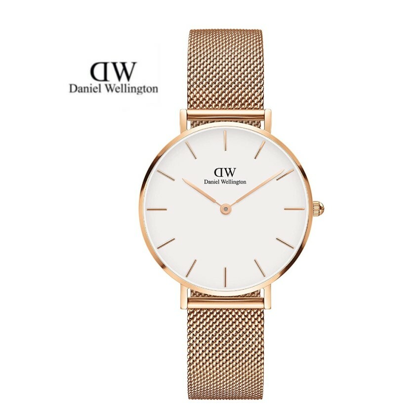 ダニエルウェリントン ビジネス腕時計 メンズ Daniel Wellington 腕時計 DW00100163　ダニエルウェリントン　Classic Petite Melrose　メンズ レディース　 北欧　32mm　ホワイトフェイス　ピンクゴールドケース　メッシュベルト　アナログ　スポーティ　ユニセックス　記念日　プレゼント 並行輸入品