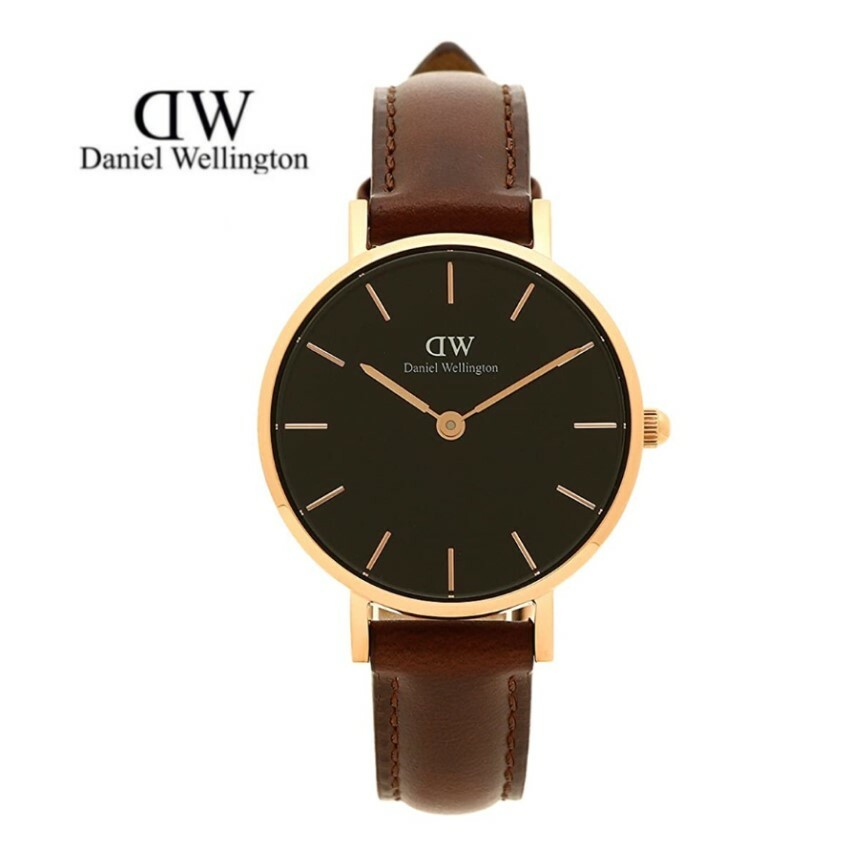 ダニエルウェリントン Daniel Wellington 腕時計　DW00100225　ダニエルウェリントン Classic Petite Black St Mawes　レディース ウォッチ ローズゴールド 28mm　北欧　ブラウンベルト　ローズゴールドケース　アナログ　ビジネス　ユニセックス　記念日　プレゼント　並行輸入品