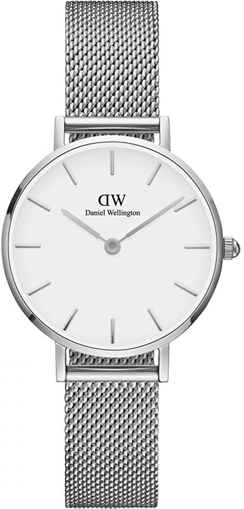 Daniel Wellington 腕時計 DW00100220　ダニエルウェリントン　クラシックペティート28MM ホワイトスターリング　クォーツ レディース　ホワイトフェイス　シルバーケース　メッシュベルト　アナログ　スポーティ　ユニセックス　記念日　プレゼント 並行輸入品