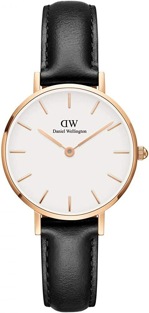 Daniel Wellington 腕時計　DW00100230　ダニエルウェリントン レディース ウォッチ ローズゴールド 28mm Petite クラシックペティート北欧　ブラックベルト　ピンクゴールドケース　アナログ　ビジネス　ユニセックス　記念日　プレゼント　並行輸入品