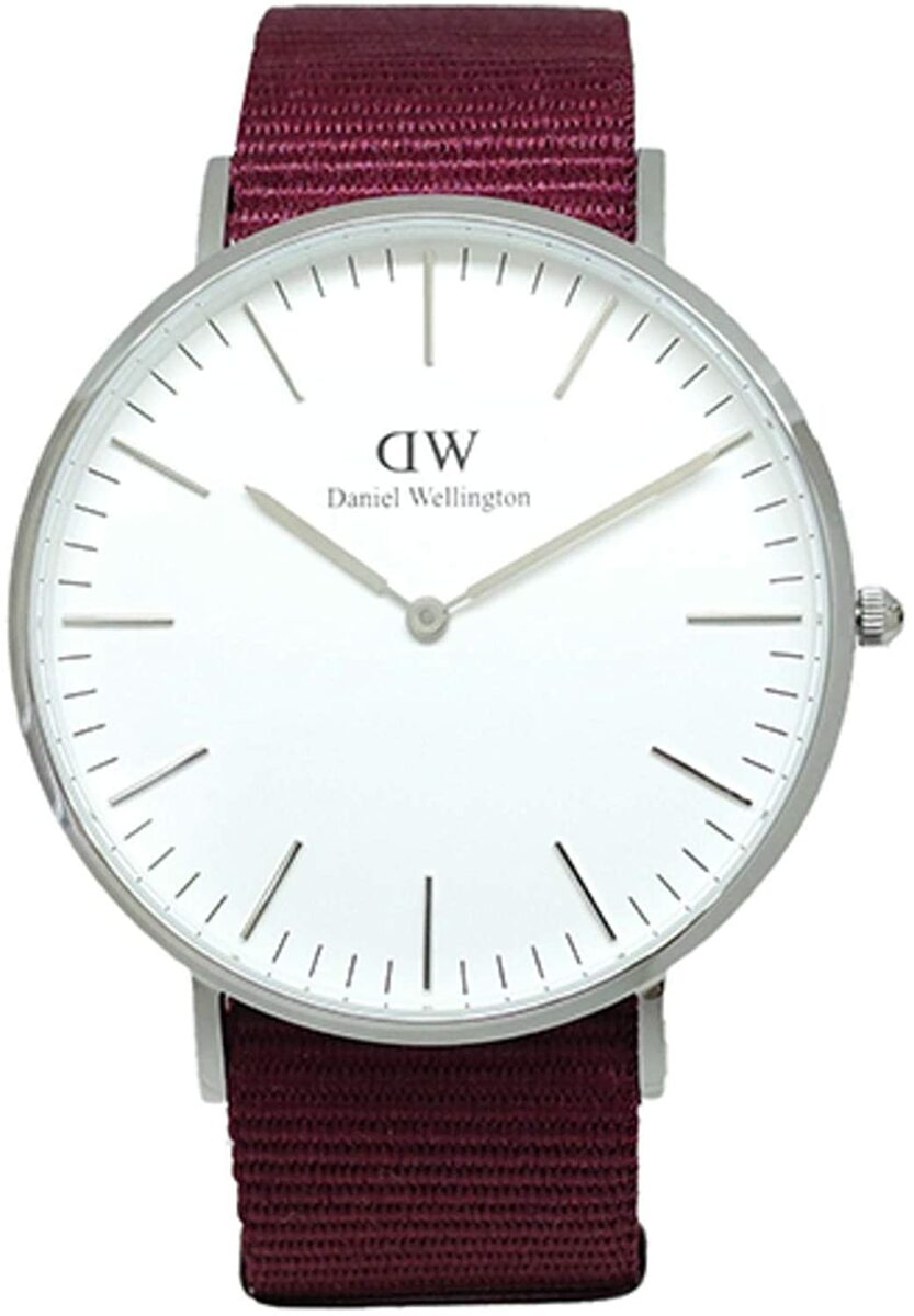 Daniel Wellington 腕時計　DW00100268　ダニエルウェリントン CLASSIC ROSELYN クラシック ロズリン 40mm メンズ レディース 並行輸入品　 北欧　ホワイトフェイス　レッドベルト　シルバーケース　アナログ　スポーティ ビジネス　ユニセックス　記念日　プレゼント