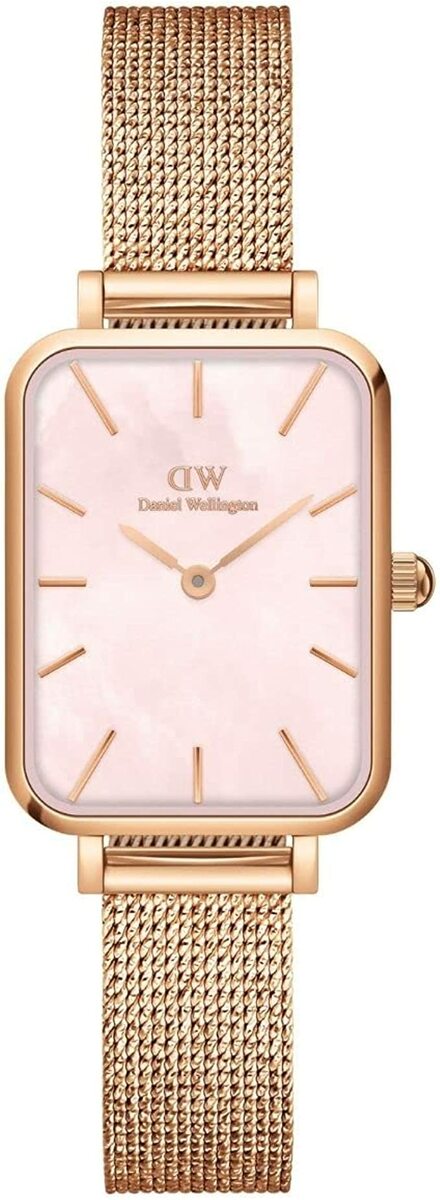 Daniel Wellington 腕時計　DW00100510　ダニエルウェリントン QUADRO PRESSED MELROSE　レディース ウォッチ ローズゴールド スクエア　北欧　ゴールドメッシュベルト　ローズゴールドケース　アナログ　ビジネス　記念日　プレゼント　並行輸入品