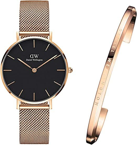 ダニエルウェリントン Daniel Wellington 腕時計　DW00700002　ダニエルウェリントン ウォッチ&バングルセット 　 北欧　PETITE MELROSE BLACK 　32mm　ゴールドメッシュベルト　CLASSIC BRACELET　アナログ　スポーティ ビジネス　ユニセックス　記念日　プレゼント　並行輸入品