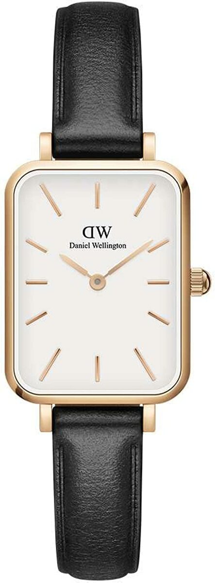 Daniel Wellington 腕時計　DW00100434　ダニエルウェリントン Quadro 20×26mm Pressed Sheffield ホワイトフェイス　レディース ウォッチ ローズゴールド スクエア　北欧　ブラックベルト　ローズゴールドケース　アナログ　ビジネス　記念日　プレゼント　並行輸入品