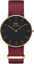 Daniel Wellington 腕時計　DW00100273　ダニエルウェリントン CLASSIC ROSELYN メンズ レディース 並行輸入品　 北欧　36mm　ブラックフェース　レッドナイロンベルト　ローズゴールドケース　アナログ　スポーティ ビジネス　ユニセックス　記念日　プレゼント