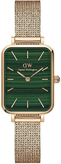 Daniel Wellington 腕時計　DW00100437　ダニエルウェリントン QUADRO PRESSED MELROSE　レディース ウォッチ グリーン　ゴールド スクエア　北欧　ゴールドメッシュベルト　ローズゴールドケース　アナログ　ビジネス　記念日　プレゼント　並行輸入品