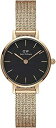 Daniel Wellington 腕時計 DW00100440 ダニエルウェリントン Petite Pressed Melrose Black 24mm /ペティット メルローズ レディース 北欧 ブラックフェイス ゴールド メッシュベルト アナログ スポーティ ユニセックス 記念日 プレゼント 並行輸入品