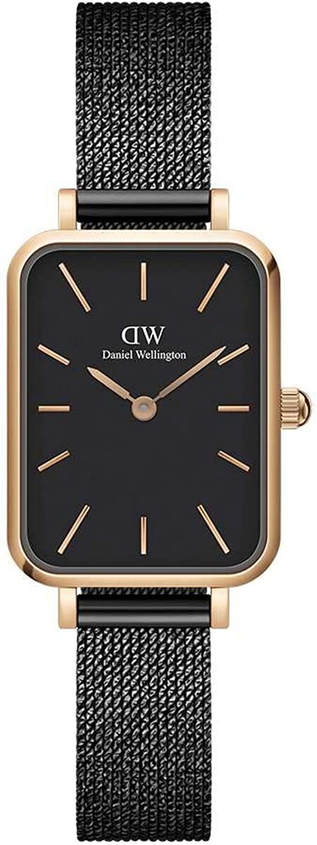 Daniel Wellington 腕時計　DW00100433　ダニエルウェリントン QUADRO PRESSED ASHFIELD 20×26mm ブラックフェイス　レディース ウォッチ ゴールド スクエア　北欧　ゴールドメッシュベルト　ゴールドケース　アナログ　ビジネス　記念日　プレゼント　並行輸入品