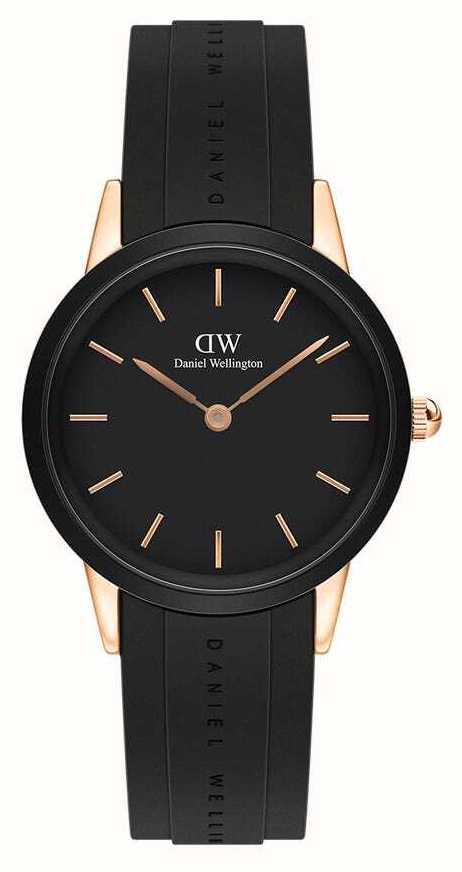 ダニエルウェリントン ビジネス腕時計 メンズ Daniel Wellington 腕時計　DW00100426　ダニエルウェリントン ICONIC MOTION メンズ レディース 並行輸入品　32mm　ブラックフェース　ブラックFKMゴムベルト　ローズゴールドケース　アナログ　スポーティ 防水　ユニセックス　記念日　プレゼント