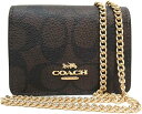 COACH カード コイン ケース 6650-IMAA8 コーチ レディース ミニウォレット シグネチャー PVC チェーンショルダー 斜めがけ コイン ケース ミニ財布 小銭入れ 小物入れ プレゼント 誕生日 並行輸入品 プレゼント 記念日 アニバーサリー