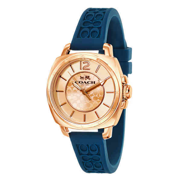 COACH 腕時計 14502095コーチ　レディース Boyfriend ボーイフレンド　ローズゴールド ブルー シリコンベルト 34mm 日常生活防水 アナログ 時計 ウォッチ 新生活　並行輸入品　プレゼント　クオーツ オフィス ビジネス　記念日