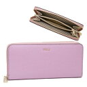 FURLA 長財布 PCX8UNO-B30000-1339S フルラ バビロン XLサイズ ラウンドファスナー ALLIUM PERLA E INT. ピンクパープル ジップアラウンド レザー ブランドロゴ 小銭入れ付き 並行輸入品 通勤 通学