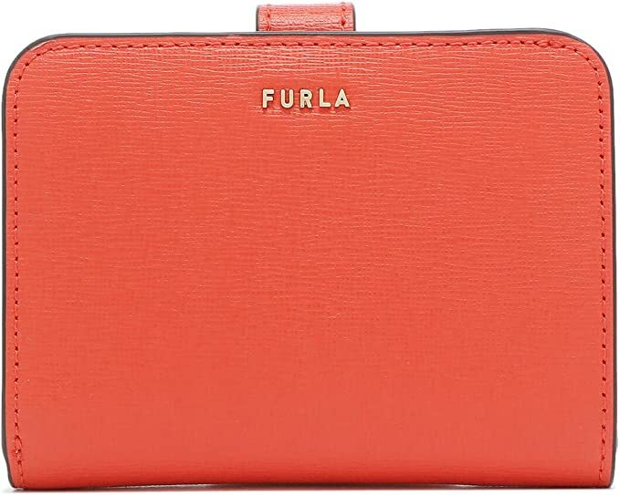 フルラ ミニ財布 レディース FURLA　二つ折り財布　PCX9UNO-B30000-1670S　フルラ　ミニ財布 レザー　バビロン ジップアラウンド コンパクトウォレットレッドオレンジ＋グレージュ　ブランドロゴ 小銭入れ付き　並行輸入品　　通勤　通学