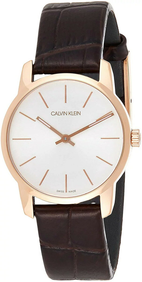 CALVIN KLEIN 腕時計　K2G23620　カルバンクライン　 City(シティ)　31mm　レディース　クオーツ 　ホワイト　ローズゴールド　ブラウンベルト　2針　アナログ　ビジネス プレゼント　記念日　並行輸入品