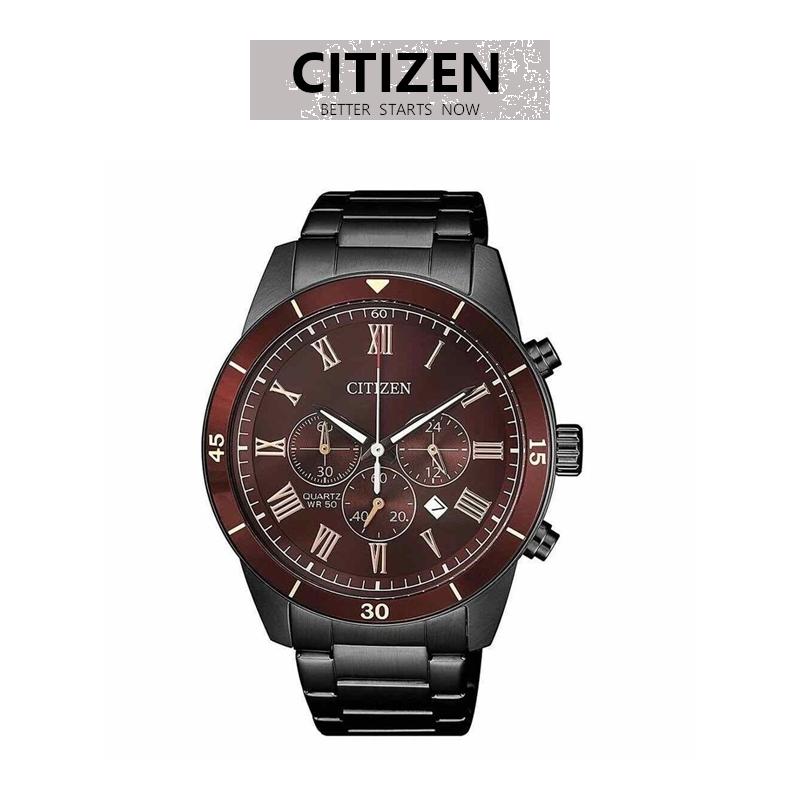 楽天ラプラージュ　楽天市場店腕時計 メンズ ブラウン ブラック シチズン クォーツ クロノグラフ AN8167-53X CITIZEN Standard Analog Black-Toned Bracelet